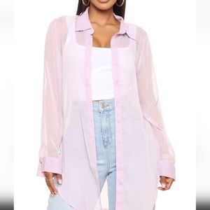 See-through oversized lightweight shirt (XL)